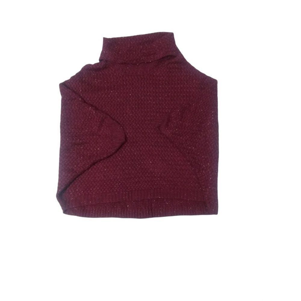 St. John's Bay Turtleneck Cowl Neck Batwing Plus Sized Sweater Red 3X - Picture 3 of 9